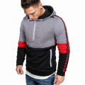 2021 Oversized  Autumn And Winter Large Size Loose Fleece Men's Sports Stitching Casual Hooded Pullover Men's plus-siz